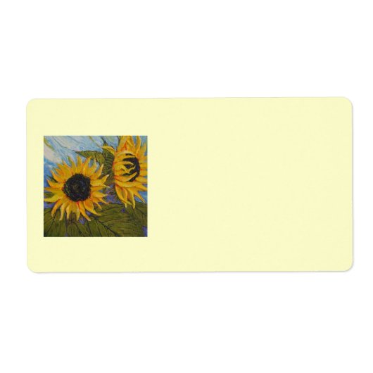 Paris' Yellow Sunflower Shipping Label (Voorkant)