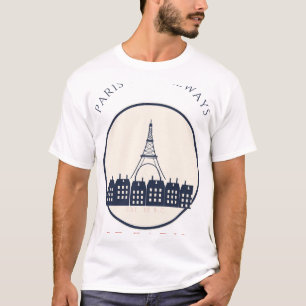 Paris zal altijd Parijs zijn Vintage Badge T-Shirt