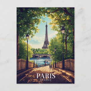 Paris Zomer Park Eiffeltoren Briefkaart