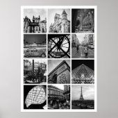 PARIS zwart-wit fotografie-collage Poster (Voorkant)