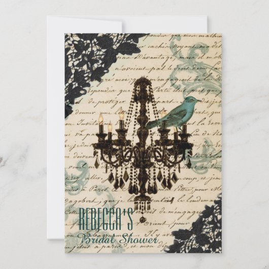 parischandelier  vrijgezellenfeest kaart (Voorkant)