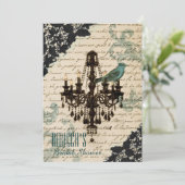 parischandelier  vrijgezellenfeest kaart (Staand voorkant)