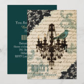 parischandelier  vrijgezellenfeest kaart (Voorkant / Achterkant)