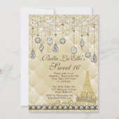 ParisDiamond en Parels Uitnodigingen voor verjaard (Voorkant)