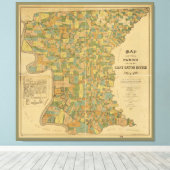 Parish of East Baton Rouge, Louisiana Map (1895) Canvas Afdruk (Insitu (Houten vloer))