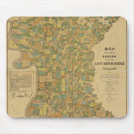 Parish of East Baton Rouge, Louisiana Map (1895) Muismat (Voorkant)