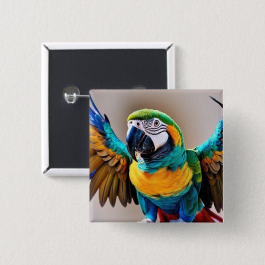 Parish Vierkante Button 5,1 Cm (Voorkant /achterkant)