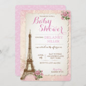  Parisiaans Baby shower Kaart (Voorkant / Achterkant)