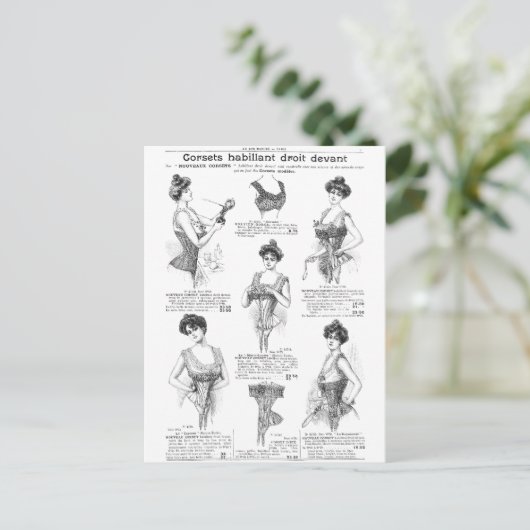 -Parisiaans corset-ad Briefkaart (Staand voorkant)