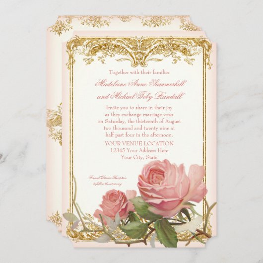 Parisiaans  Roos Kaart (Voorkant / Achterkant)