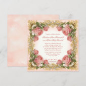 Parisiaans  Roos Manor House Formal Wedding Kaart (Voorkant / Achterkant)