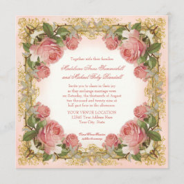 Parisiaans Roos Manor House Formal Wedding Kaart