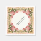 Parisiaans  Roos Manor House Formal Wedding Servetten (Voorkant)