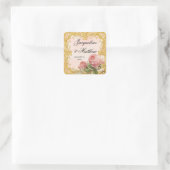 Parisiaans  Roos Manor House Formal Wedding Vierkante Sticker (Tas)