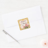 Parisiaans  Roos Manor House Formal Wedding Vierkante Sticker (Envelop)