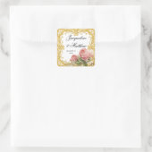 Parisiaans  Roos Manor House Formal Wedding Vierkante Sticker (Tas)