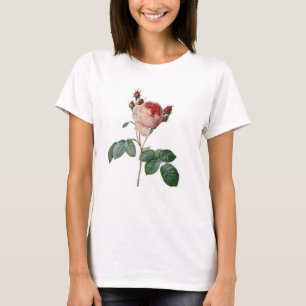 Parisiaans Roos,  vintage, florale T-shirt