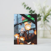 Parisiaanse atmosferische lampen en reflectie-Brie Briefkaart (Staand voorkant)