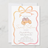 Parisiaanse Croissant Chic Strik met Lint Sweet 16 Kaart (Voorkant)