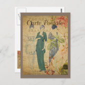 Parisiaanse  dames briefkaart (Voorkant / Achterkant)