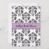 Parisiaanse Lila en zwarte Bridal Shower-uitnodigi Kaart (Achterkant)