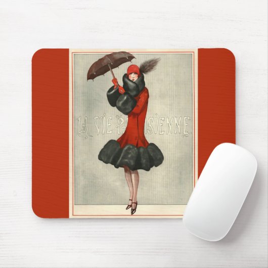 Parisiaanse Mode Illustration Muismatten (Met muis)