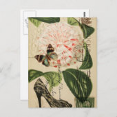 Parisiaanse mode stiletto franse botanische kunst briefkaart (Voorkant / Achterkant)