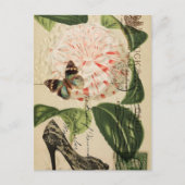 Parisiaanse mode stiletto franse botanische kunst briefkaart (Voorkant)