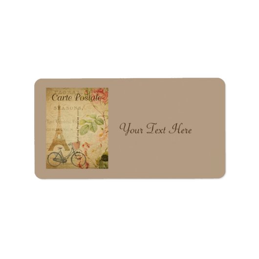 Parisiaanse Vintage met Eiffeltoren Etiket (Voorkant)