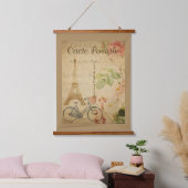 Parisiaanse Vintage met Eiffeltoren Hangend Wandkleed (Slaapkamer)