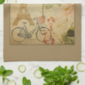 Parisiaanse Vintage met Eiffeltoren Theedoek (Gevouwen)