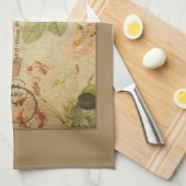 Parisiaanse Vintage met Eiffeltoren Theedoek (Quarter Fold)