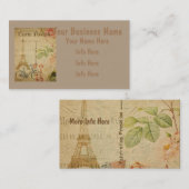 Parisiaanse Vintage met Eiffeltoren Visitekaartje (Voorkant / Achterkant)