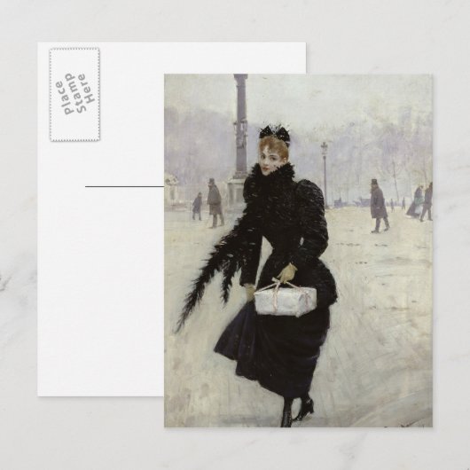 Parisiaanse vrouw in het Concorde Briefkaart (Voorkant / Achterkant)