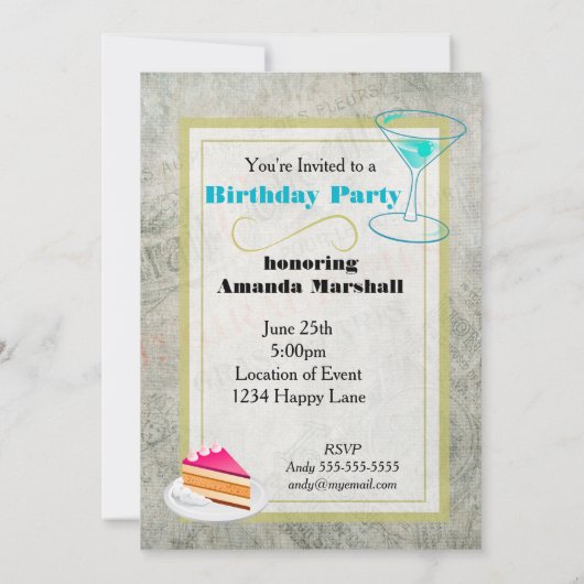 -Parisian Ad Style Birthday Kaart (Achterkant)