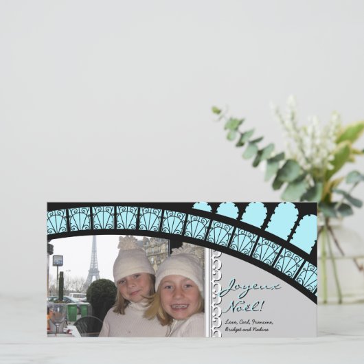 Parisian Arch Holiday-fotokaart Feestdagenkaart (Staand voorkant)