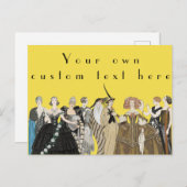 -Parisian Art Deco, George Barbier Custom Briefkaart (Voorkant / Achterkant)