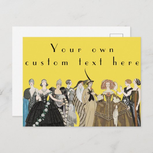 -Parisian Art Deco, George Barbier Custom Briefkaart (Voorkant / Achterkant)