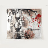 Parisian Autumn Dream Wedding Backdrop Wandkleed (Voorkant (horizontaal))