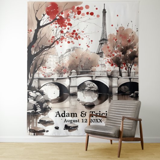 Parisian Autumn Dream Wedding Backdrop Wandkleed (In situ)