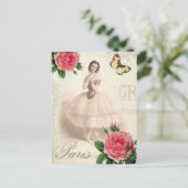 Parisian Ballerina Briefkaart (Staand voorkant)