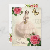 Parisian Ballerina Briefkaart (Voorkant / Achterkant)