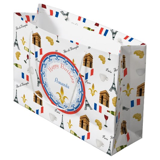 Parisian Birthday Groot Cadeauzakje (Voorkant Gekanteld)