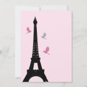 Parisian Birthday Invitation (roze) Kaart (Achterkant)