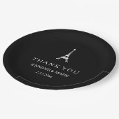 Parisian Black and White Wedding Eiffel Tower Papieren Bordje (Gekanteld)