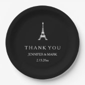 Parisian Black and White Wedding Eiffel Tower Papieren Bordje (Voorkant)