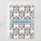 Parisian Blue Bridal Shower-uitnodigingen Kaart (Achterkant)