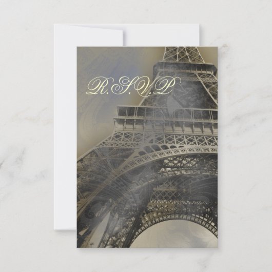 Parisian bruiloft rsvp-kaarten standaard 3,5 x 5 RSVP kaartje (Voorkant)
