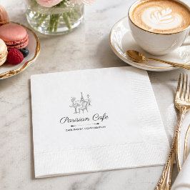 Parisian Café Aangepast Zakelijk Logo Cocktails Se Servet