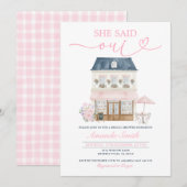 Parisian Cafe Afternoon She Said Oui Bridal Shower Kaart (Voorkant / Achterkant)